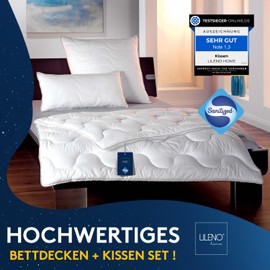 LILENO HOME Duvet 135 x 200 cm Set with Pillow - All-Year Duvet 135 x 200 cm with Pillow 40 x 80 cm as a Set - Blanket and Pillow with Antibacterial Equipment and Boil-Proof up to 95 °C