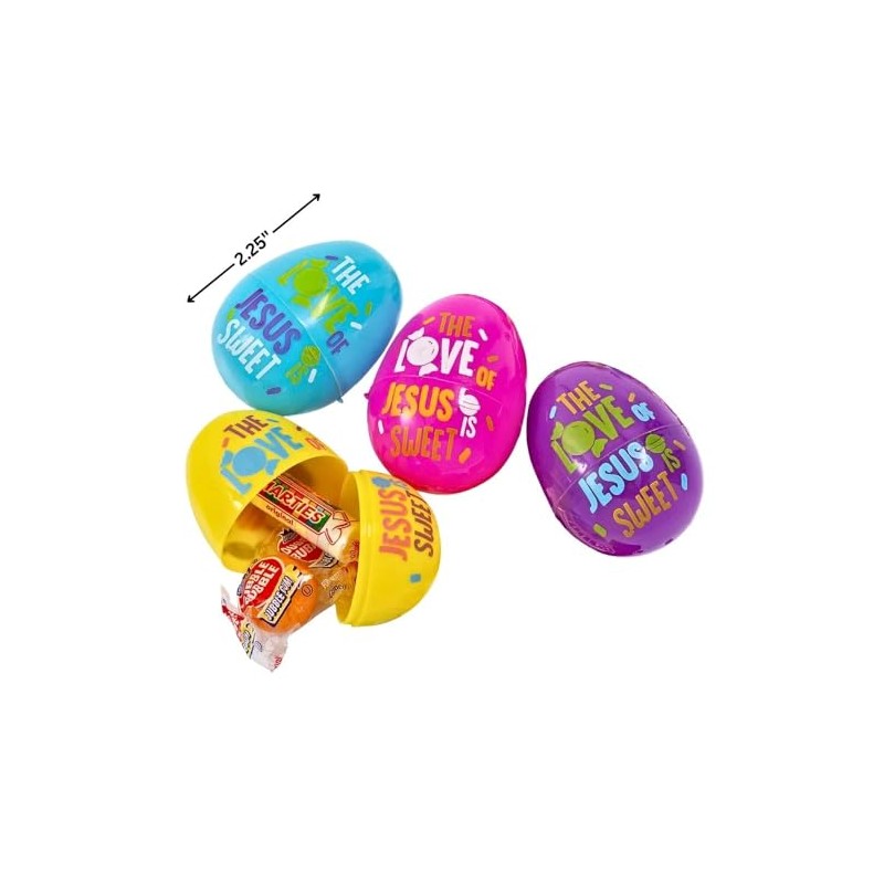 Jesus is Sweet Candy-Filled Plastic Easter Eggs - 24 Pieces