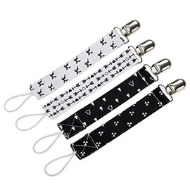 4 Pack pacifier clips para chicos y chicas se adapta a todos los chupones & Baby teething Toys y regalo de la ducha del bebe