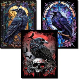 Horror Movie Diamond Painting Set,Adult 5D Diamond Art Painting Set Gemstone Art Painting kit Home Wall Decoration Gifts1/3/4/6/8 pieces:_3 piece-12x16inc H