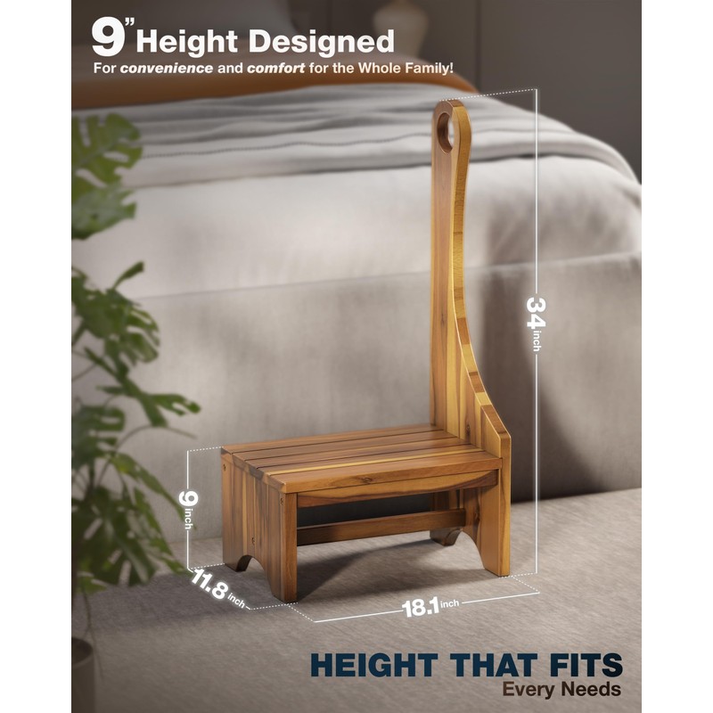 Premium Step Stool with Handle for Adults, Elderly & Seniors,