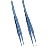 2 Pcs Fine Tipped Tweezers Straight Tip Bent Tip Titanium