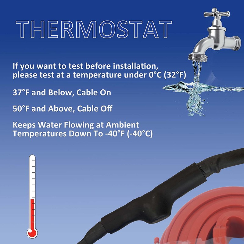 Pipe Heating Cable Heat Tape Heater 15mm Width 730mm Length
