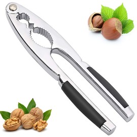 oujilet Nut Crackers Chestnut Opener Walnut Cracker Heavy Duty Shell Seafood Pecan Walnut Cracker Tool, 17 cm, Metal Nut Cracker Tool for All Sorts of Nuts