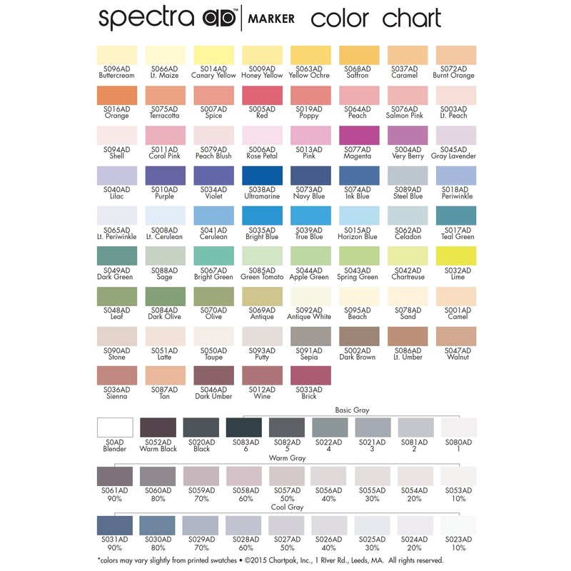 AD Marker Chartpak Spectra, Tri-Nib and Brush Dual-Tip, Light Umber,