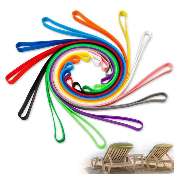 12 Pack Towel Bands for Beach Chair,Windproof Rubber Beachh Towel