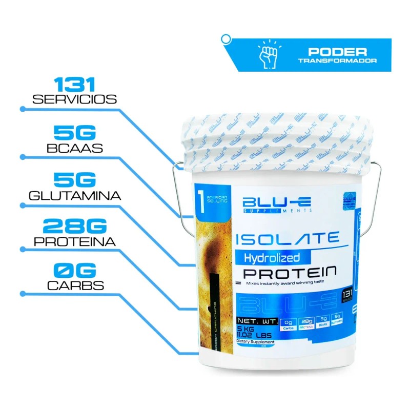 Proteína Whey Isolate Blu-e 5kg + Glúteo Peptona Dinasty
