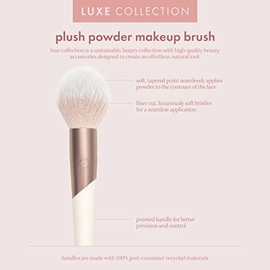 EcoTools Luxe Plush Powder - Brocha de maquillaje en polvo para rubor y bronceador, brocha de maquillaje premium respetuosa con el medio ambiente, rosa, lujosa y glamurosa, 1 unidad