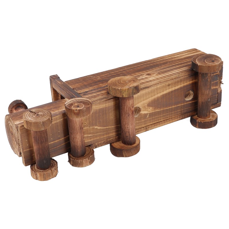 Wooden Flower Pot Cartoon Train Shape Good Ventilation Succulent Flower