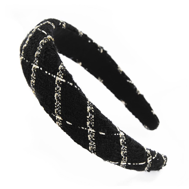 axy Wide Headband with Tweed Fabric Padded - Beautiful Women's