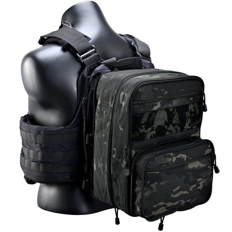 tactifans Tactical Expandable Backpack, Chest Rig Backpack MOLLE Assault Hydration