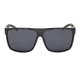MATLRXS Men's XL Wide Fit Polarized Square Sunglasses Gloss Black Frame Dark Smoke Lens