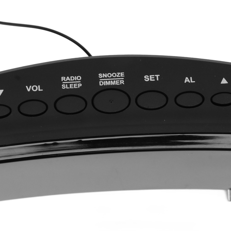 Radio Projection Alarm Clock LED Display Electronic Clock Curved Screen