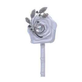 Rhinestone Rose Flower Brooch Pins for Women Fabric Crystal Flowers Brooches Lapel Pin Wedding Corsage for Bride Groom Fashion Collar Suit Dress Accessories Dance Party Masquerade Jewelry, Medium