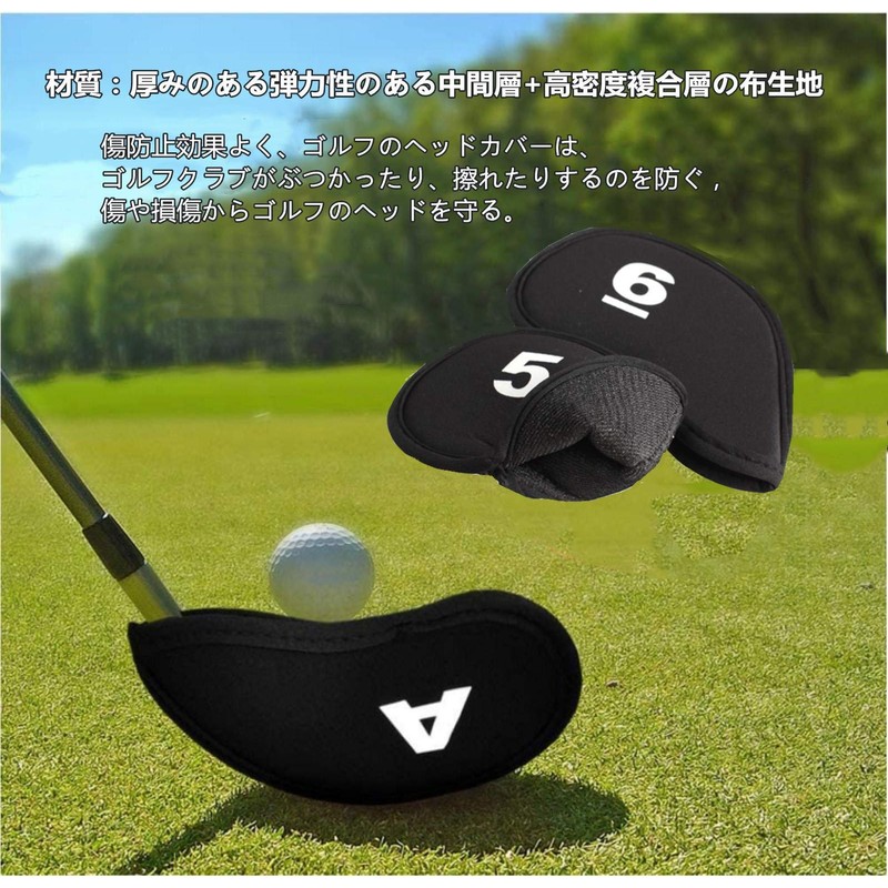 YFFSFDC Golf Iron Cover Head Cover Set of 10 (3-9,