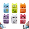 Adorable Cartoon Roller Pencil Erasers- Set of 6 Cute Animals-
