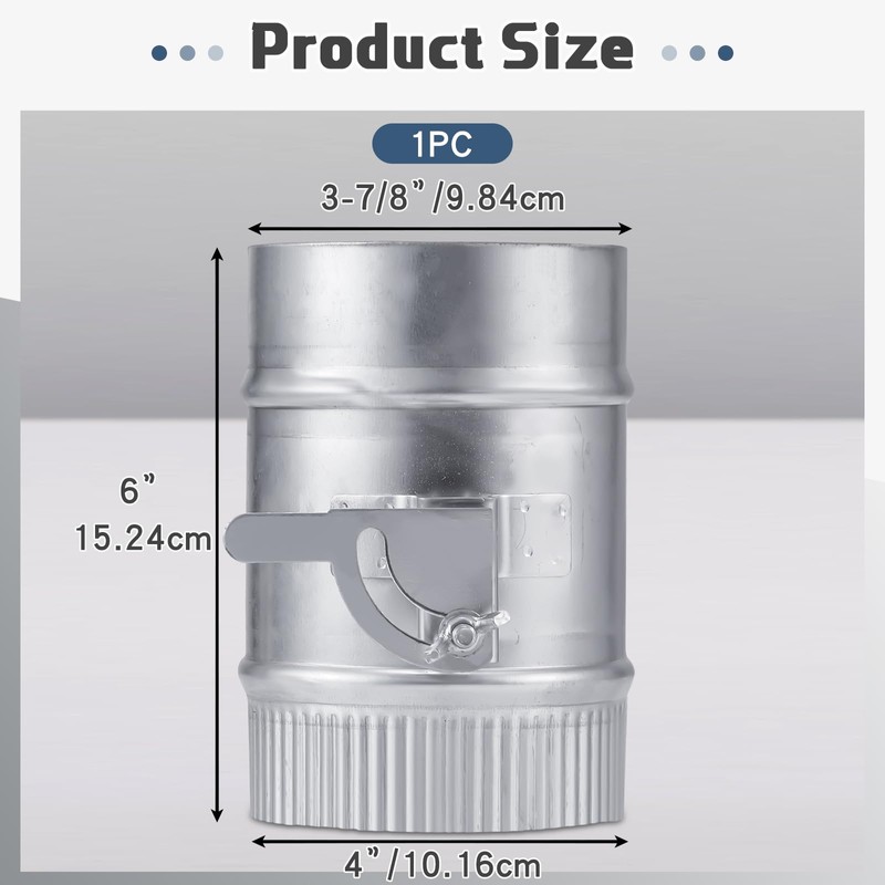 Therwen Backdraft Damper Duct Manual Volume Damper with Sleeve Stove