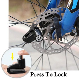 Disc Brake Lock, Security Brake Lock Anti-Theft Bicycle Disc Rotor Lock Motorcycle Scooter Heavy Duty Steel Lock for Brake Wheel Disc (Black)