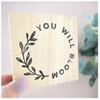 "YOU WILL BLOOM Solid Wood Freestanding Plaque. Wooden Shelf or