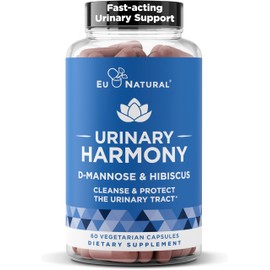 Urinary Harmony D-Mannose Supplement – Urinary Tract Health for Women – Cleanses and Flushes The Urinary System – Potent Clinical Strength Formula with DMannose and Hibiscus – 60 Fast Acting Capsules