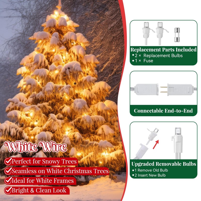 HappyAlley Slow Twinkle Christmas Light, 100 LED 35Ft Twinkle String