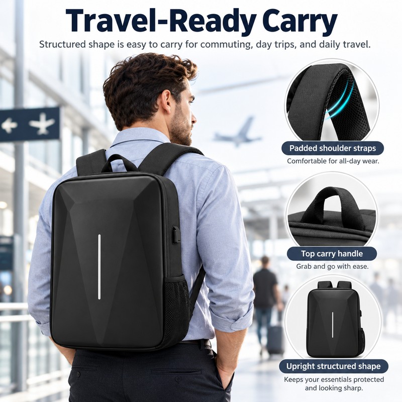 Hard Protective Backpack for Starlink Mini Storage – Black Water-Resistant