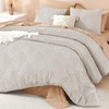 Litanika Super King Plus Comforter Linen Grey, 3 Pieces Tufted