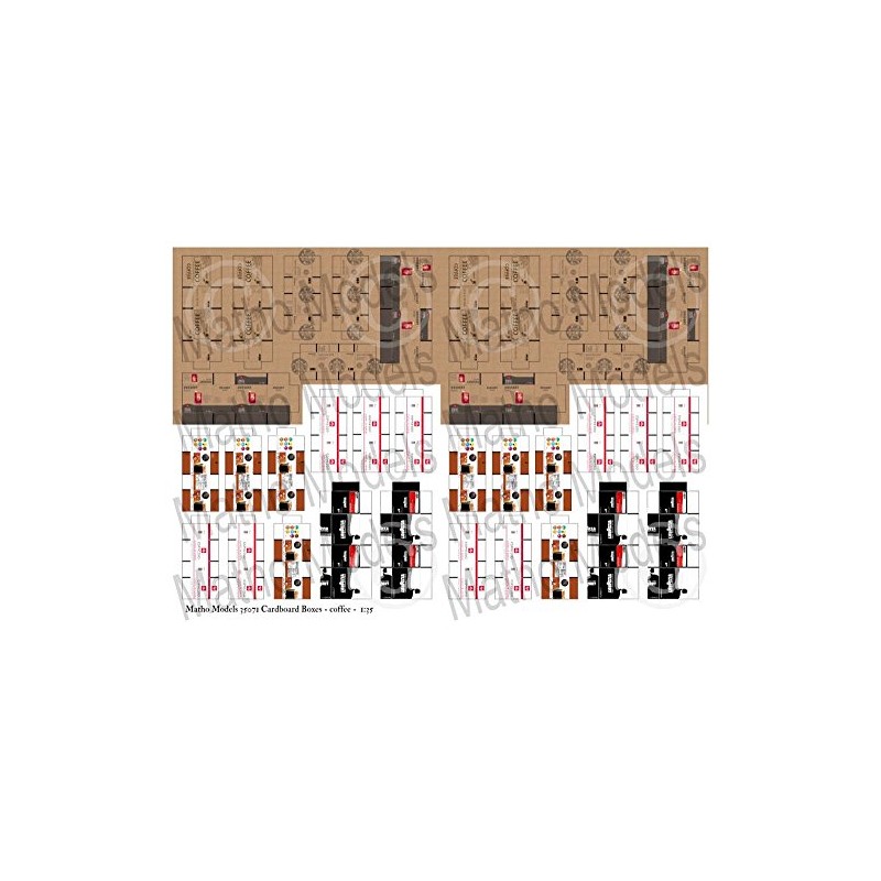 マソモデル 1/35 段ボール箱セット (コーヒー) 36個入り 情景アクセサリー MH35071