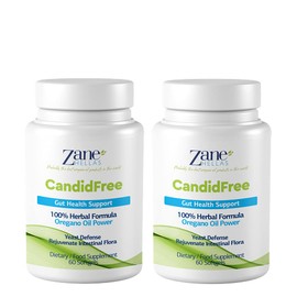 Zane Hellas Candidfree Softgels. Oregano Oil Power. Candida Support. Gut Health Support. Colon Health Support. Intestinal Flora Support. 100% Herbal Solution. 120 Softgels. Pack of 2.