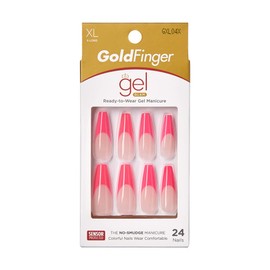 Gold Finger X-Long Full Cover Nails Press On Nails Limited Edition (Kind a Classy) Coffin Shape Extra Long Mini Glue Included Long Lasting