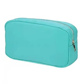 Blue Bird Nylon Makeup Bags for Women Girls Travel Toiletry Pouch Cosmetic Bag Makeup Organizer (Turquoise, Small)