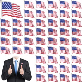 Ecation 200 Pcs American Flag Lapel Pin Waving USA Flag Enamel Blazer Lapel Pins Presidential Badges Bulk for Women Men Suit Jacket Independence Day US Election