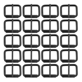BIKICOCO 1'' x 4/5'' Roller Pin Buckles Handmade Hardware for Bags Leather Belt Webbing Straps, Black - Pack of 20