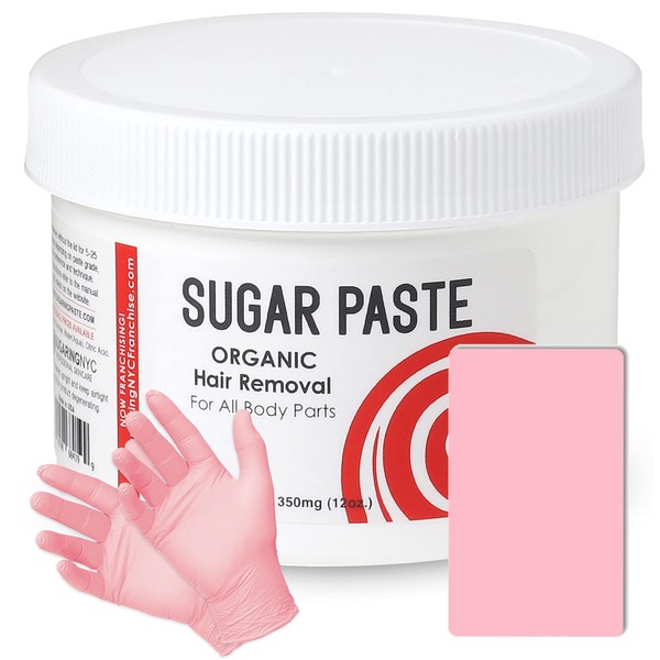 Sugar Paste Organic Waxing for Bikini Area and Brazilian + Applicator and Set of Gloves for Sugaring