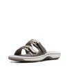 Clarks Women's Breeze Piper Slide Sandal, Pewter Synthetic, 12