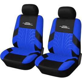 AUTOYOUTH Car Seat Covers for Front Seats, Breathable and Washable Bucket Seat Covers for Cars, Truck, SUV, Vans Airbag Compatible Automotive Interior Covers, Blue…