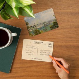 Newport, Oregon, Yaquina Bay Bridge (4x6 Birch Wood Postcards, 2-Pack Stationary, Rustic Home Wall Decor)