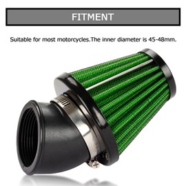 Filtros de aire para motocicleta de 45-48 mm, limpiador de cabeza de hongo para Rebel Kawasaki Suzuki 50cc 70cc 90cc 125cc Dirt Pit Bike (verde)