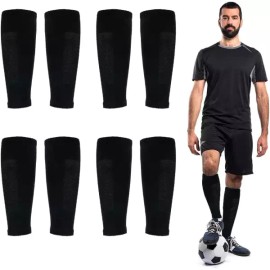 Ukontagood 우콘타굿 축구용 4켤레 다리 소매 신 가드 그립 양말 청소년 성인 동반 [White+Black] Ucontagood Soccer 4-Pair Leg Sleeve Shin Guard Grip Socks for Youth and Adults [White+Black]