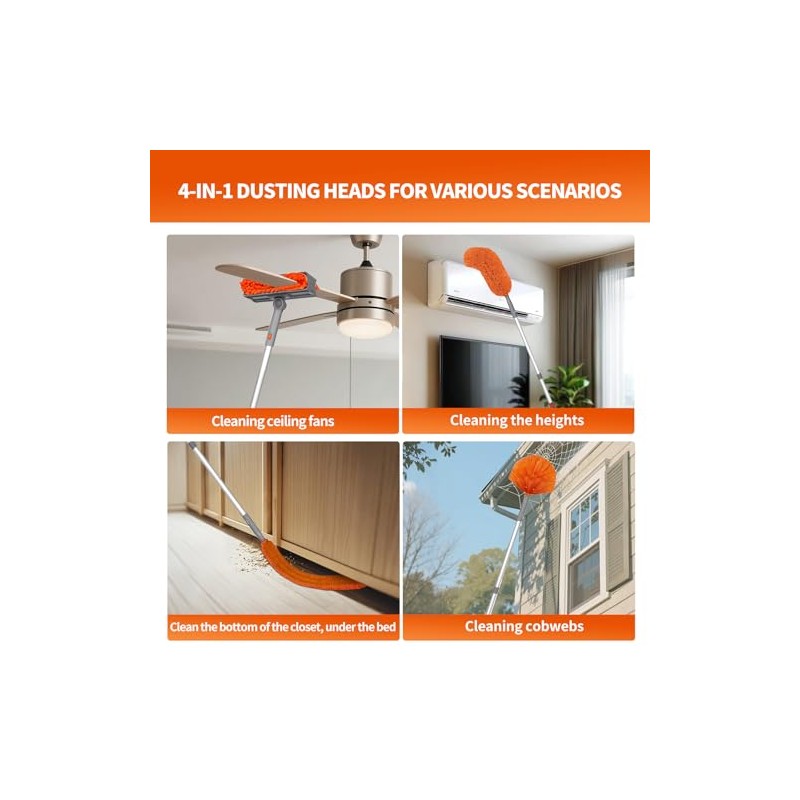 Ceiling Fan Cleaner Duster with 72‘’ Extendable Long Handle Cleaning