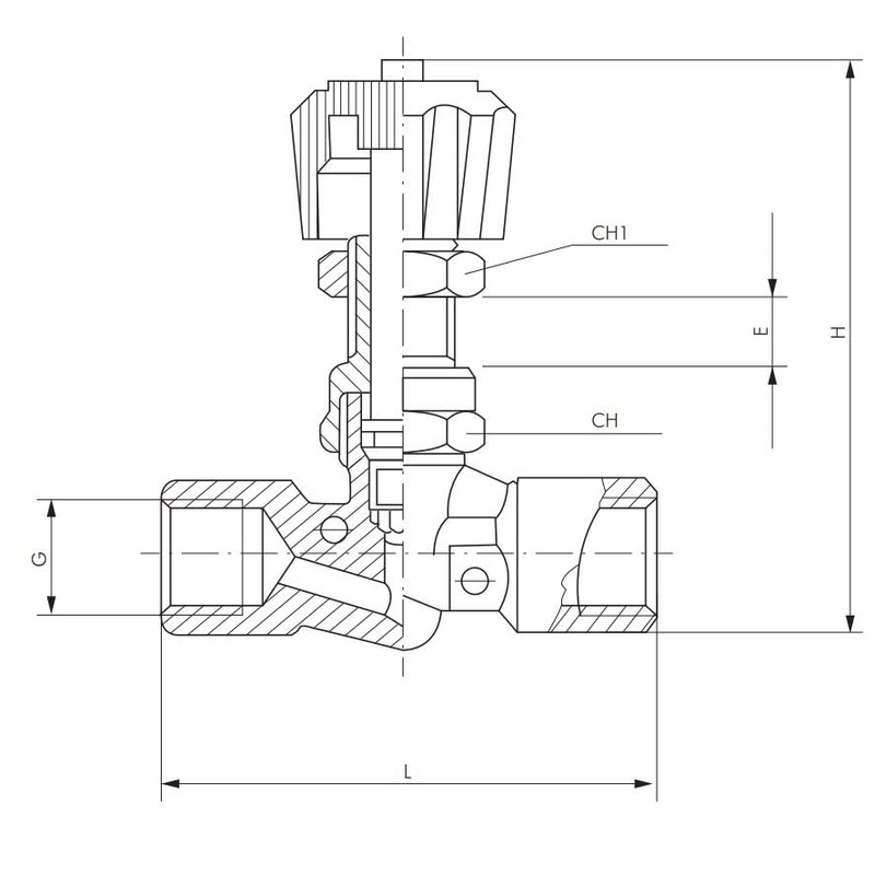 Fitting Parts Needle Shut-Off Valves with Bulkhead Thread for Panel