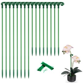 Invisible Plant Stakes SupKing 17 inch &11 inch Plant Sticks with Clips for Support Small Short Plants,Garden Stakes Suit for Potted Plants Flowers Orchid Peony Rose(16Pcs)
