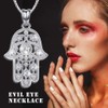 Aniu 925 Sterling Silver Necklace for Women, Hamsa Hand Pendant,
