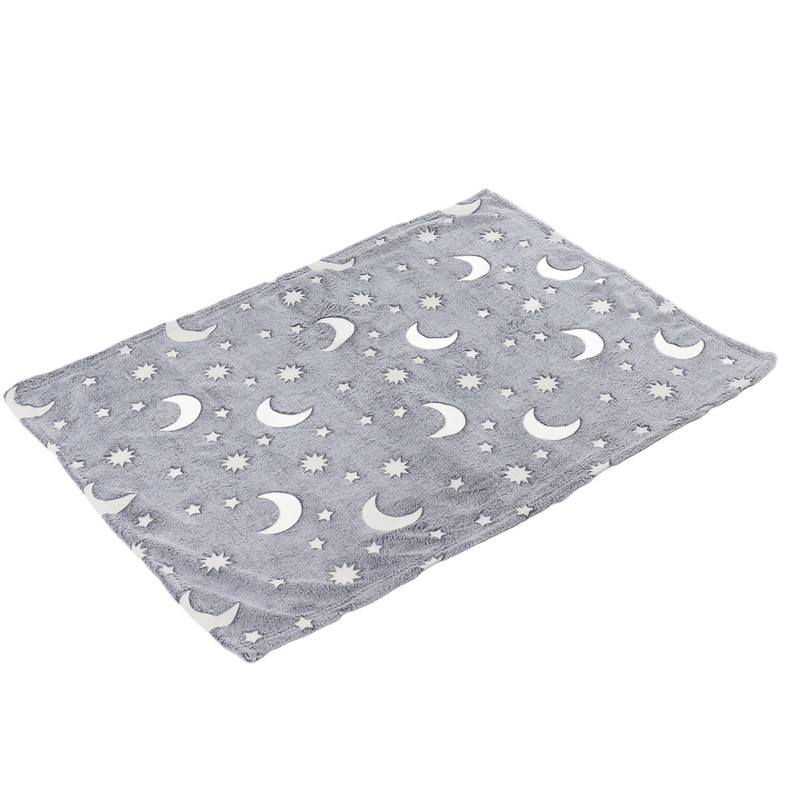 1.5x2m Luminous Blanket Double Side Flannel Star Moon Design Soft