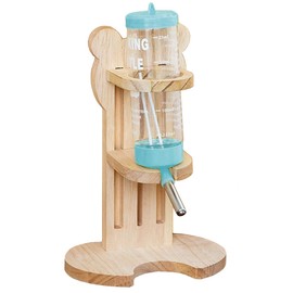 Active Heart Hamster Drinking Wooden 80ml Fixed Water Bottle Small Animal Water Bottle Chinchilla Rabbit Pet Worm Stand Type (Light Blue, 80ml)