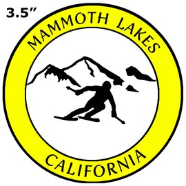 Athena Brands Mammoth Lakes California Skier - Car Truck Window Bumper Graphics Sticker Decal - Neon Yellow