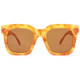 Bouryo Retro Oversized Square Sunglasses for Women Flat Lens Sun Glasses Gradient Shades UV400