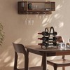 VANEME 6‑Bottle Foldable Stackable Metal Wine Rack with Wooden Handle,
