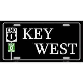 NLP KEY WEST HIGHWAY MILE MARKER ZERO Metal Novelty License Plate Front Tag