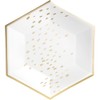 Silver Spoons Deco White Hexagonal Paper Side Plates - (Pack
